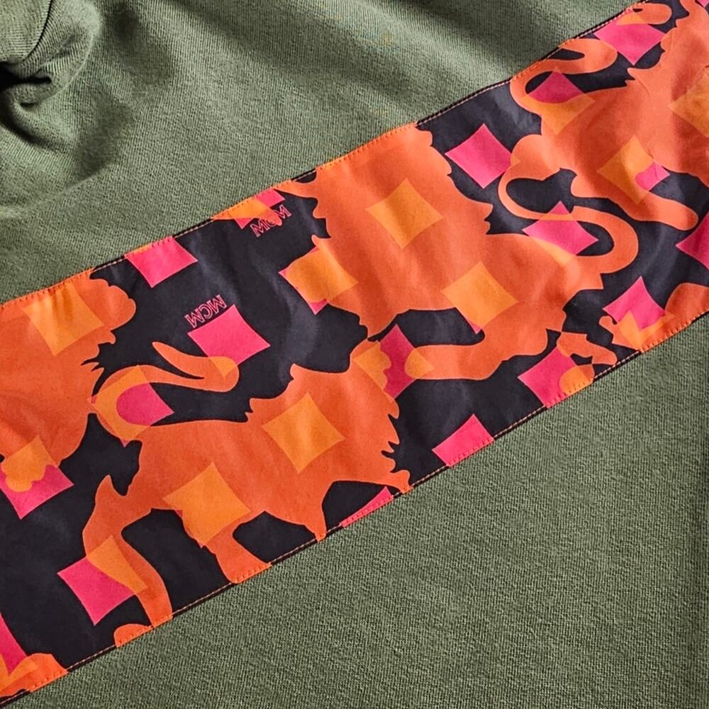 MCM Jogger Men's Size Medium Camo Sweatpants Orange Green Made in Italy - Picture 9 of 16